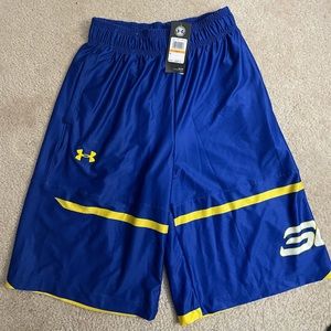 Under Armour Steph Curry Shorts Mens Small (Blue/Yellow)